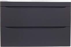 Style Line Тумба с раковиной Бергамо Мини 80 подвесная черная Люкс антискрейтч Plus – фотография-1